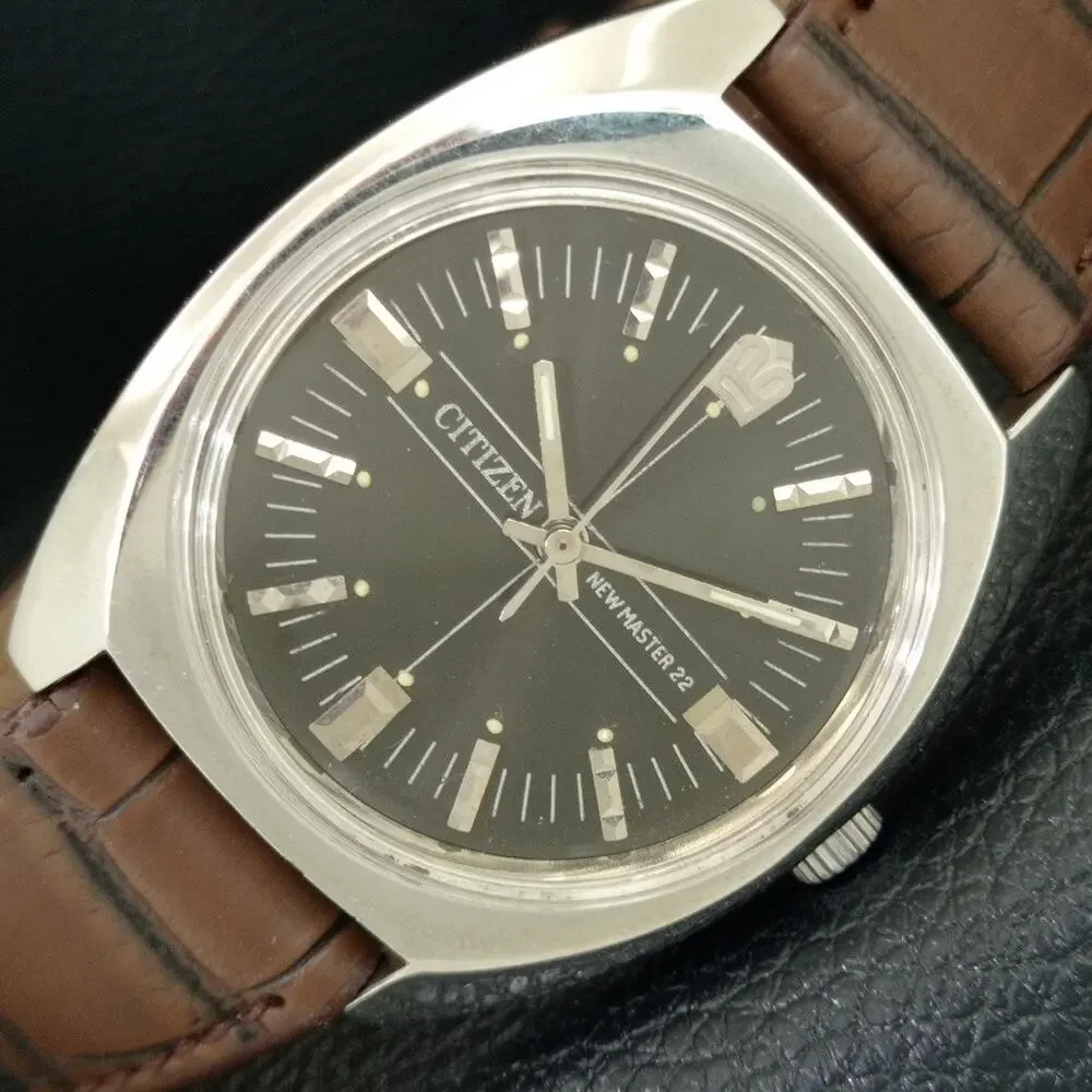 Vintage 1973 Citizen Manual Wound Mens Silver Watch & Silver accents